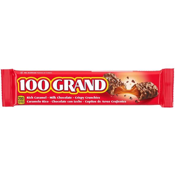 Nestlé 100 Grand tyčinka z mléčné čokolády s náplní s příchutí karamelu 43 g