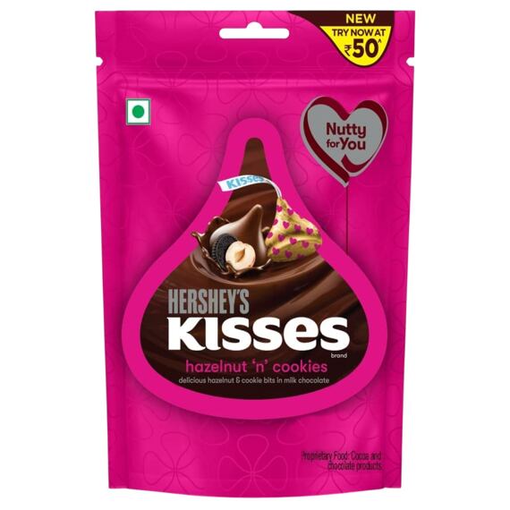 Hershey's Kisses pusinky z mléčné čokolády s kousky lískových oříšků a sušenek 33,6 g