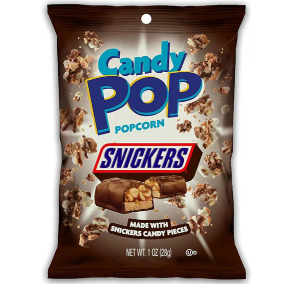 Candy Pop sladký popcorn s kousky sušenek Snickers 28 g