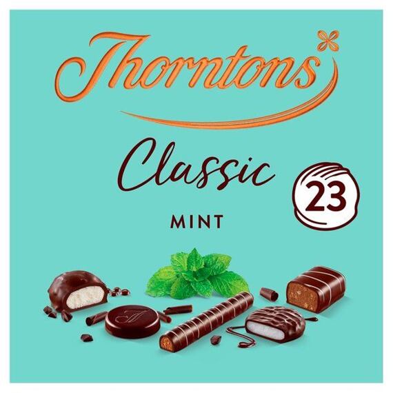 Thorntons výběr hořkých čokolád plněných mátovým krémem 233 g