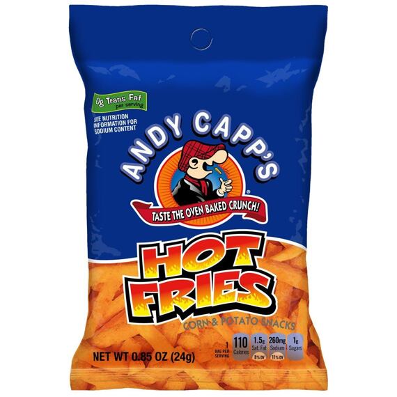 Andy Capp's pálivé hranolkové chipsy 24 g