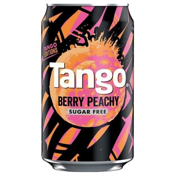 Tango sycený nápoj s příchutí bobulových plodů a broskve 330 ml