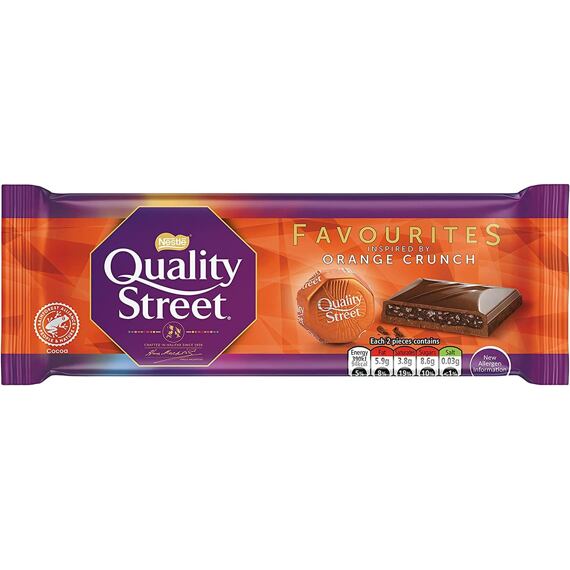 Quality Street mléčná čokoláda s náplní s příchutí pomeranče s cukrovými kousky 84 g