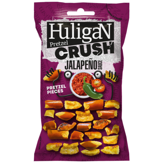 Huligan Crush lámané preclíky s příchutí papriček jalapeňo 65 g