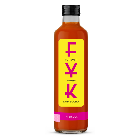 FYK fermentovaný nápoj vyrobený z bylinného čajového nálevu s ibiškem 250 ml