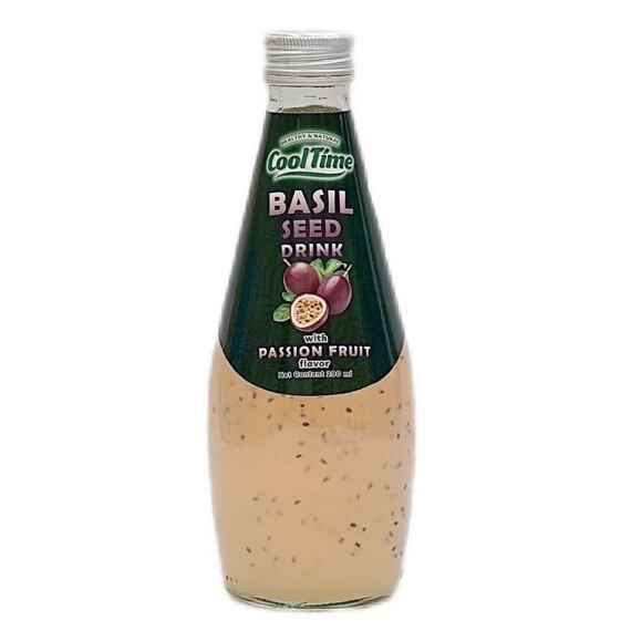 Cool Time Basil Seed drink with basil seeds with passion fruit flavor 290 ml