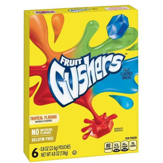 Betty Crocker Gushers bonbonky s příchutí tropického ovoce 136 g