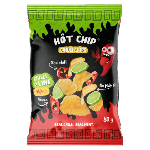 Hot Chip chipsy s příchutí limetky a chilli papričky 80 g