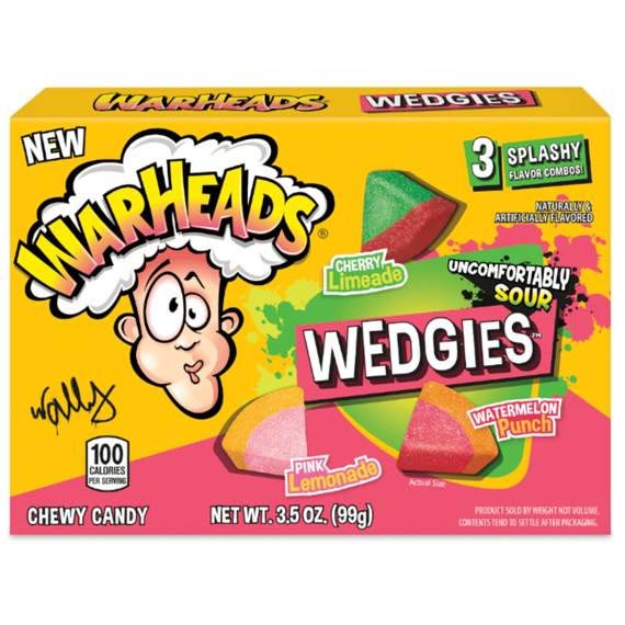 Warheads Wedgies kyselé žvýkací bonbonky s ovocnými příchutěmi 99 g
