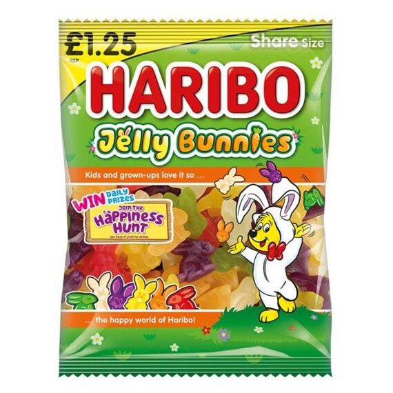 Haribo Jelly Bunnies želé bonbony ve tvaru zajíčků s ovocnými příchutěmi 140 g PM
