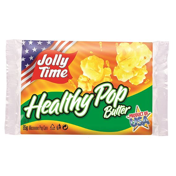 Jolly Time Healthy Pop Butter nízkokalorický popkorn s máslovou příchutí 85 g Zvýhodněné Balení 5 ks