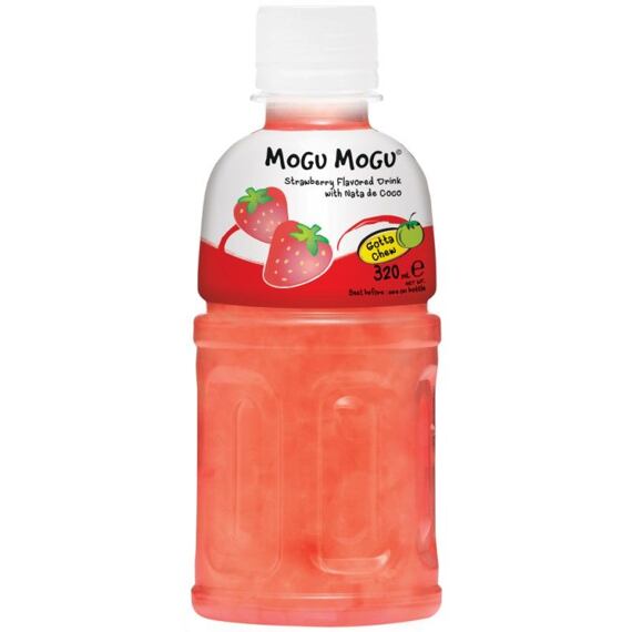 Mogu Mogu drink with strawberry flavor and pieces of coconut jelly 320 ml