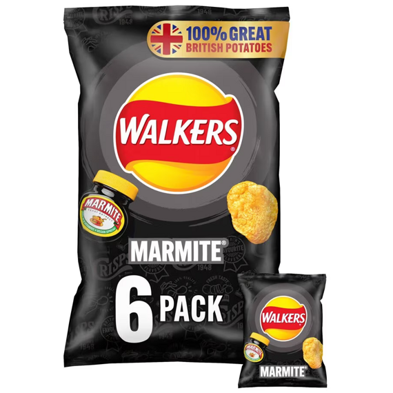 Walkers potato chips with Marmite flavor 6 x 25 g