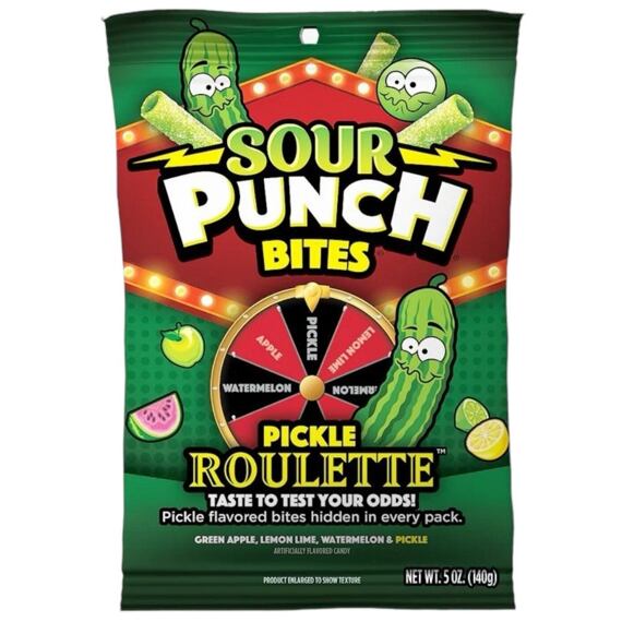 Sour Punch sour chew sticks with fruit and pickle flavors 140 g