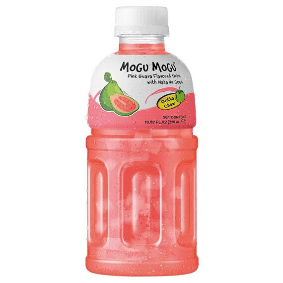 Mogu Mogu drink with guava flavor and pieces of coconut jelly 320 ml