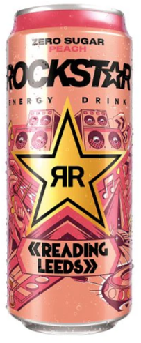 Rockstar sycený energetický nápoj s příchutí broskve bez cukru 500 ml PM