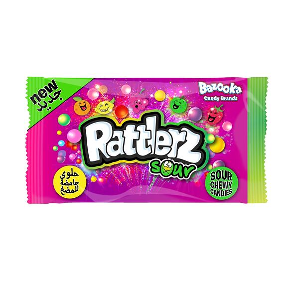 Bazooka Rattlerz kyselé žvýkací bonbony s příchutí ovoce 40 g