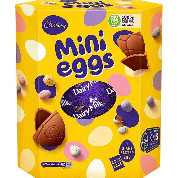 Cadbury velké velikonoční čokoládové vajíčko s malými vajíčky 455 g