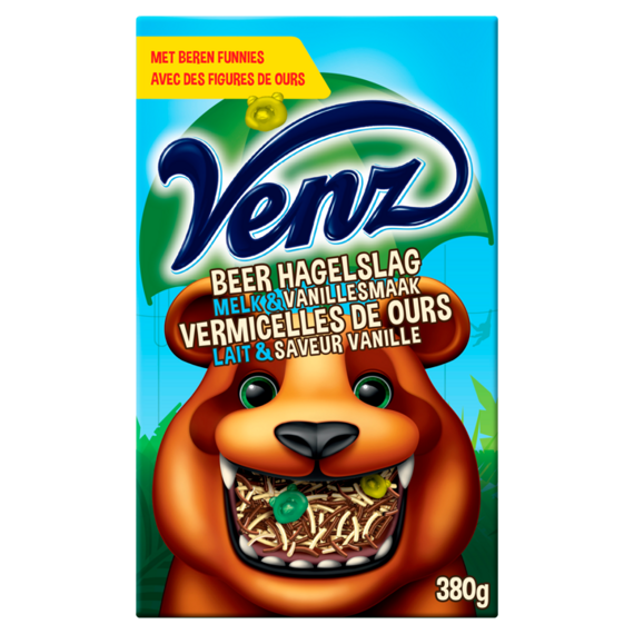 Venz Bear směs posypek z mléčné čokolády s příchutí vanilky 380 g