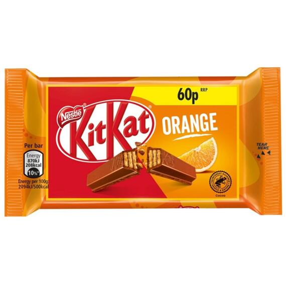 Kit Kat čokoládové tyčinky s příchutí pomeranče 41,5 g PM
