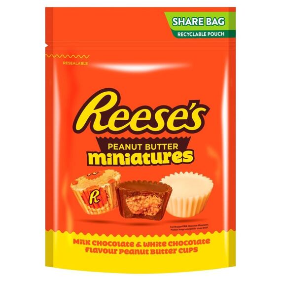 Reese's mix mini arašídových košíčků v mléčné a bílé čokoládě 345 g