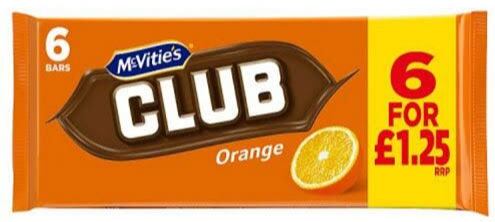 McVitie's Club orange chocolate biscuits 136 g PM