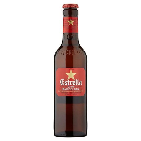 Estrella Damm light bottom fermented beer in a bottle 4,6% 330 ml