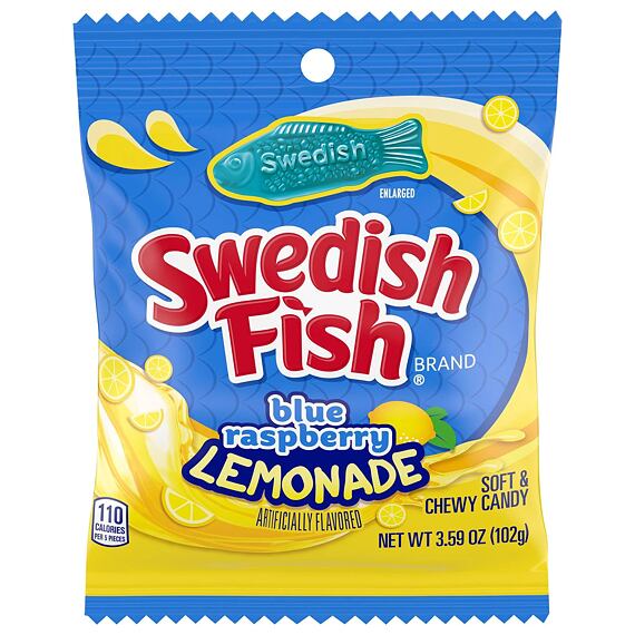 Swedish Fish žvýkací bonbony s příchutí modré malinové limonády 102 g