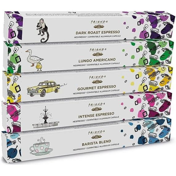 FRIENDS Nespresso gift pack of coffee capsules 50 x 5.2 g