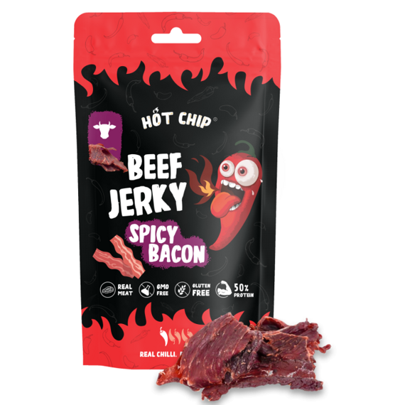 Hot Chip beef jerky with chili and bacon flavor 25 g