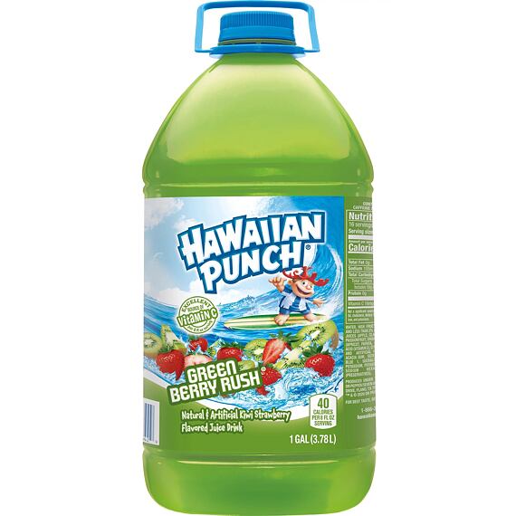 Hawaiian Punch Green Berry Rush drink with strawberry and kiwi flavor 3.79 l