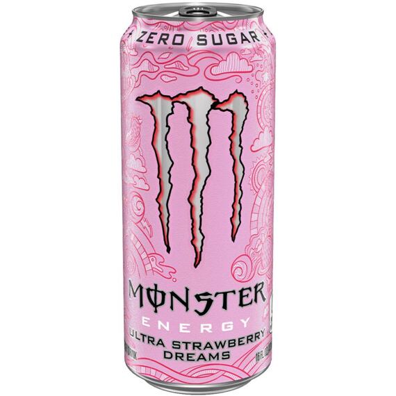 Monster Ultra Dreams sycený energetický nápoj bez cukru s příchutí jahody 473 ml