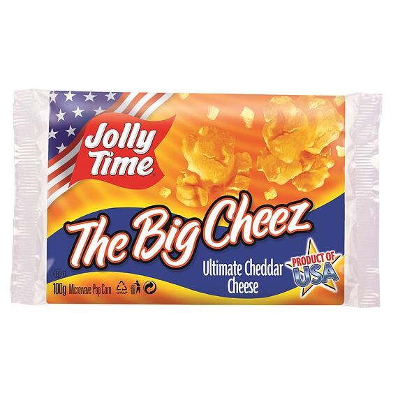 Jolly Time The Big Cheez popkorn s příchutí sýru 100 g Celé Balení 18 ks
