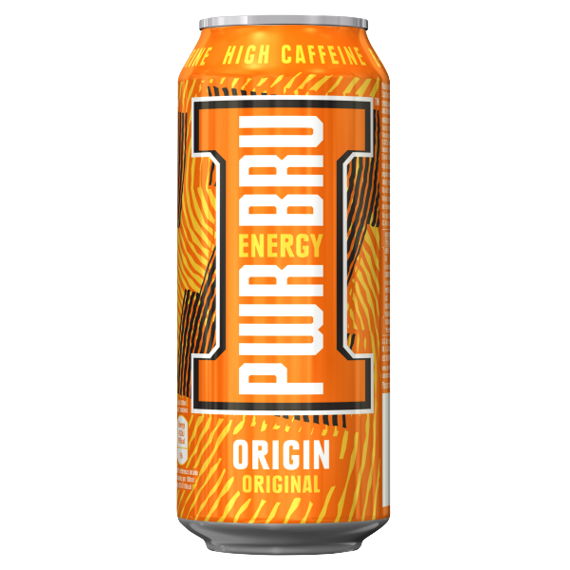 Pwr-Bru Original carbonated energy drink with high caffeine content 500 ml