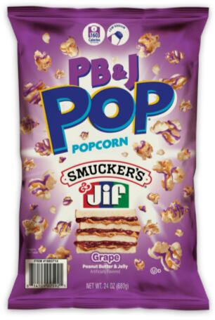 Candy Pop sweet popcorn with JIF peanut butter and grape jam flavor 149 g