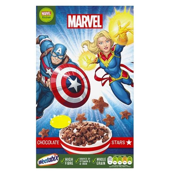 Weetabix Marvel pšeničné cereálie ve tvaru hvězdiček s příchutí čokolády 500 g