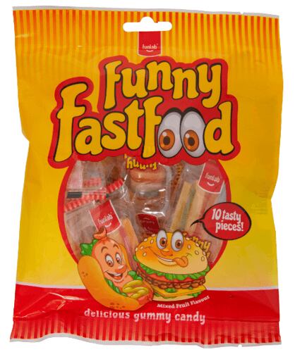FunLab mix žvýkacích bonbonů ve tvaru fastfood jídel 100 g