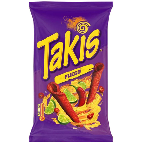 Takis Fuego kukuřičné lupínky s příchutí chilli a limetky 100 g