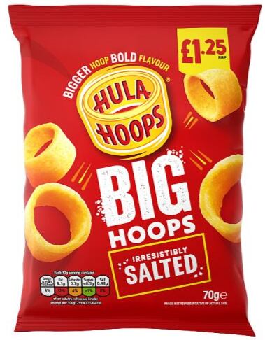 Hula Hoops bramborové kroužky s příchutí soli 70 g PM