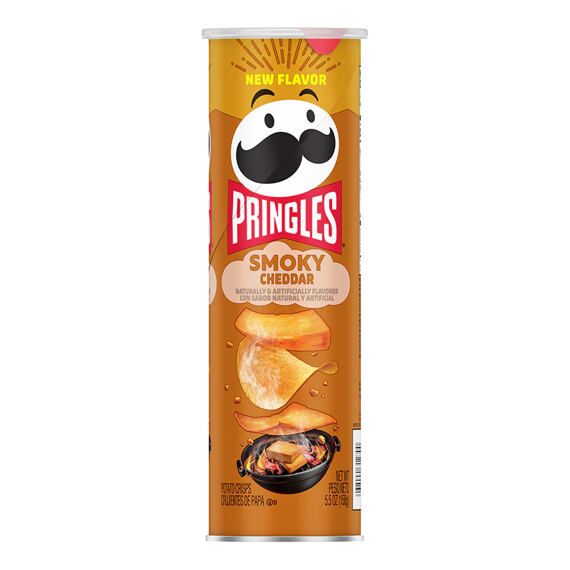 Pringles US bramborové chipsy s příchutí uzeného cheddaru 158 g