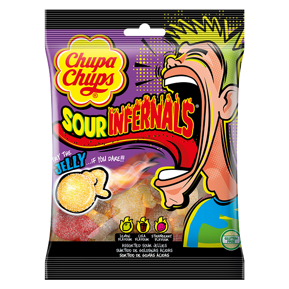 Chupa Chups Sour Infernals Sour Jellies 150 g
