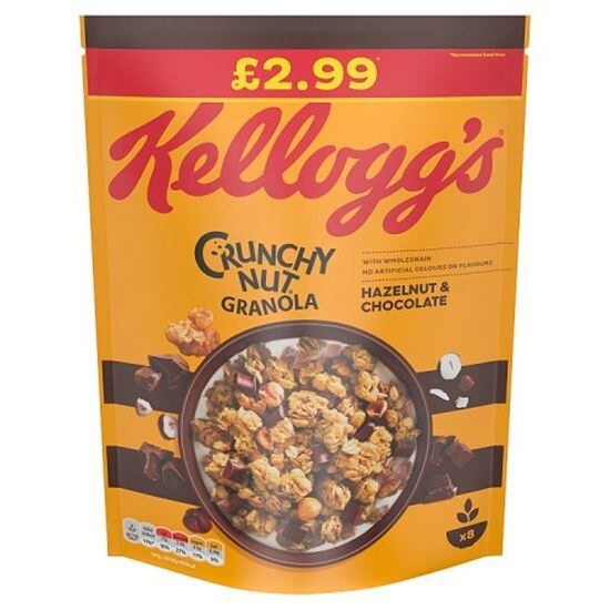 Kellogg's Crunchy Nut granola s lískovými oříšky a kousky čokolády 380 g PM