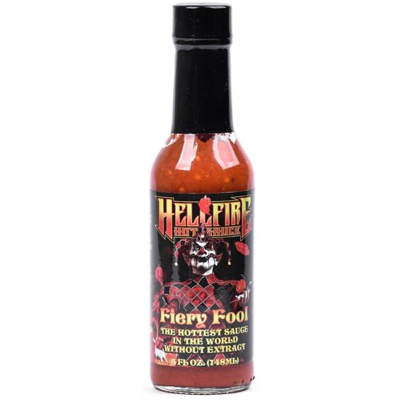 Hellfire Fiery Fool pálivá omáčka s papričkami Reaper, Trinidad Scorpion 148 ml