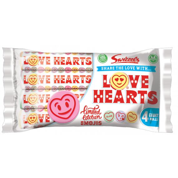 Swizzels Giant Love Hearts  šumivé bonbonky s ovocnými příchutěmi 105 g