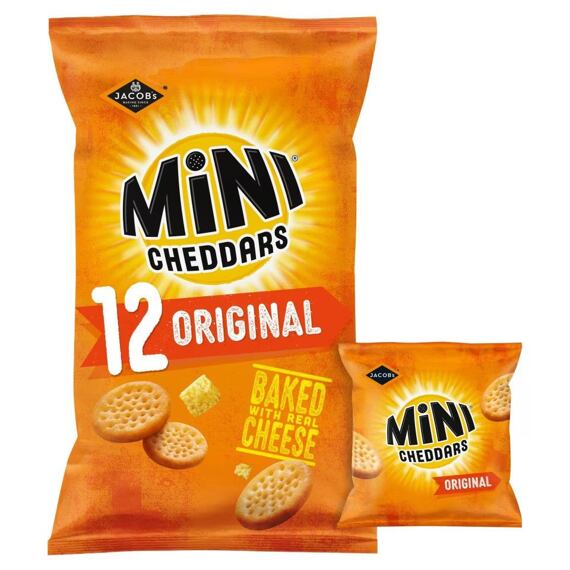 Jacob's Cheddars mini sýrové sušenky 12 x 23 g