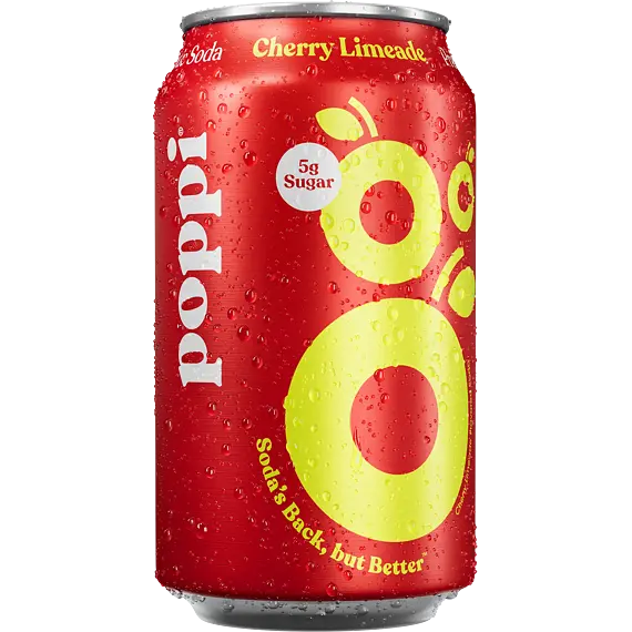 Poppi prebiotická limonáda s příchutí třešně a citronu 355 ml