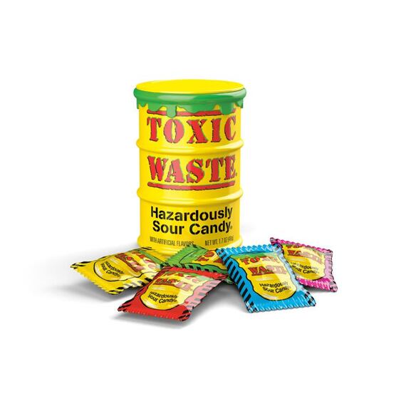 Toxic Waste Yellow Sour Candy 42 g Celé Balení 12 ks