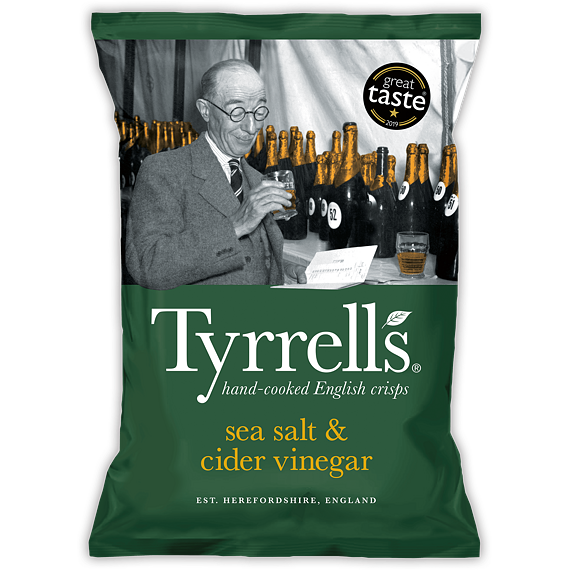 Tyrrells sea salt & apple vinegar potato chips 150 g