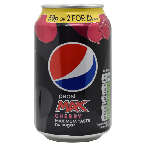Pepsi nízkokalorická sycená limonáda s příchutí třešně 330 ml