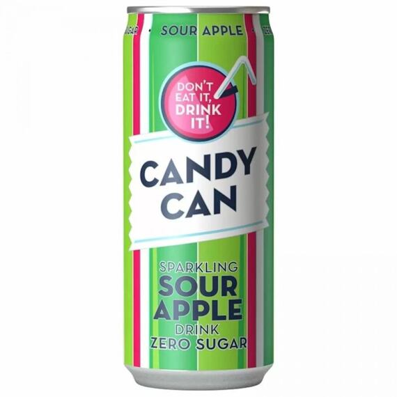 Candy Can sycená limonáda bez cukru s příchutí kyselého jablka 330 ml